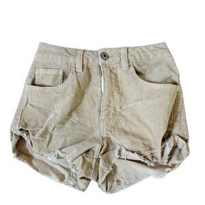 Forever 21 Corduroy Shorts – Size 25 Frayed Hem Beige